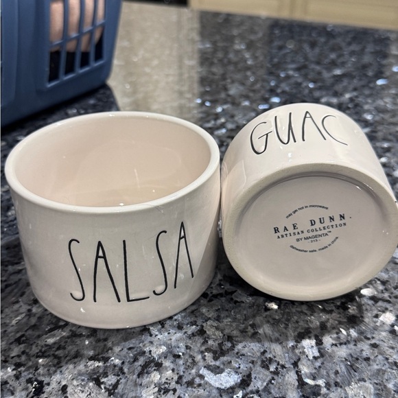 🌶️🥑 Fun Cool Rae Dunn White Ceramic Salsa and Guac Bowls 🌶️🥑 - Picture 9 of 14